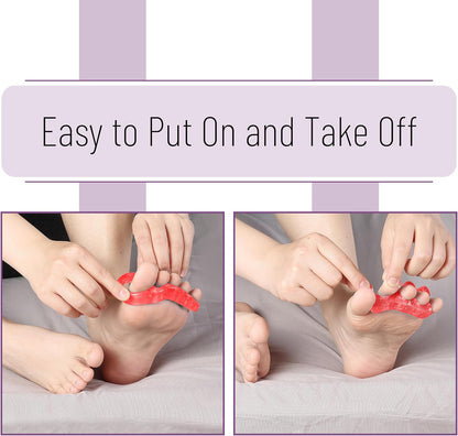 DR. JK- ToePal Gel Toe Separator, 2 Pairs, Toe Spacers, Toe Straightener, Hammer Toe Straightener, Toe Spreader, Toe Stretcher, Toe Corrector for Women and Men, Bunion Corrector