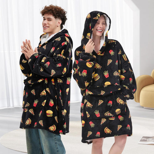 Fiosnow Sun and Moon Blanket Hoodies for Women and Men Adult Oversize Wearable Blanket Hoodies for Soft and Warm