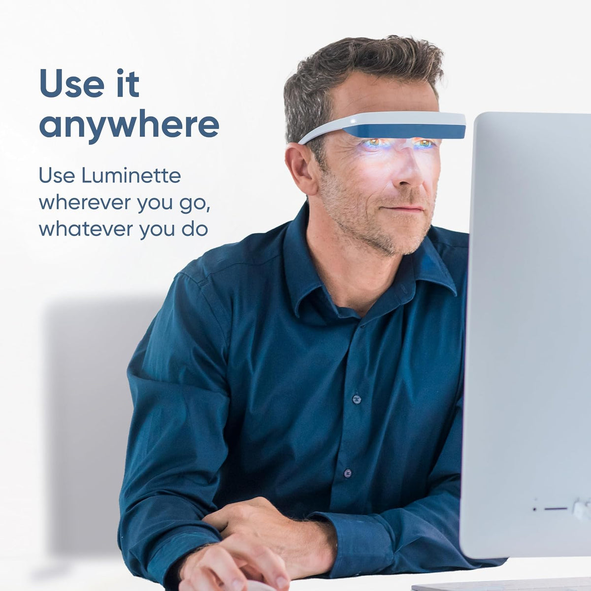 luminette 3 Light Therapy Glasses - Wearable Light Therapy Lamp - Natural Relief for Sleep Problems, Seasonal Mood Disorders & Jet lag - Portable Daylight Lamp (Blue)