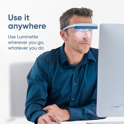 luminette 3 Light Therapy Glasses - Wearable Light Therapy Lamp - Natural Relief for Sleep Problems, Seasonal Mood Disorders & Jet lag - Portable Daylight Lamp (Blue)