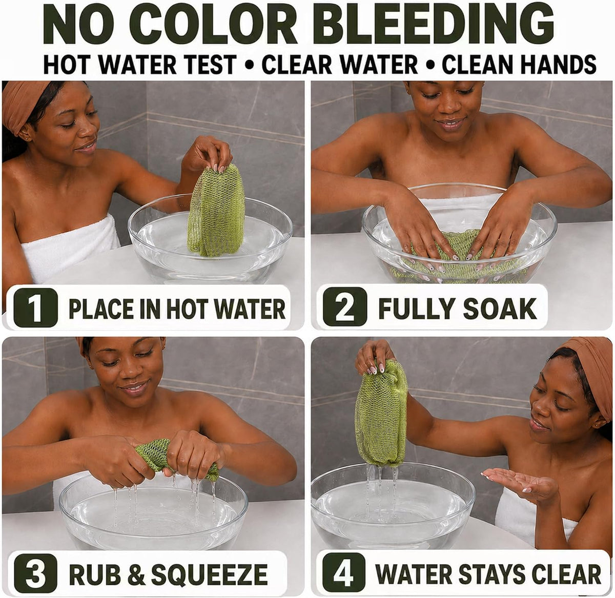 SubSahara African Net Sponge, 2 Pack 45-Inch Exfoliating Bath Scrubber