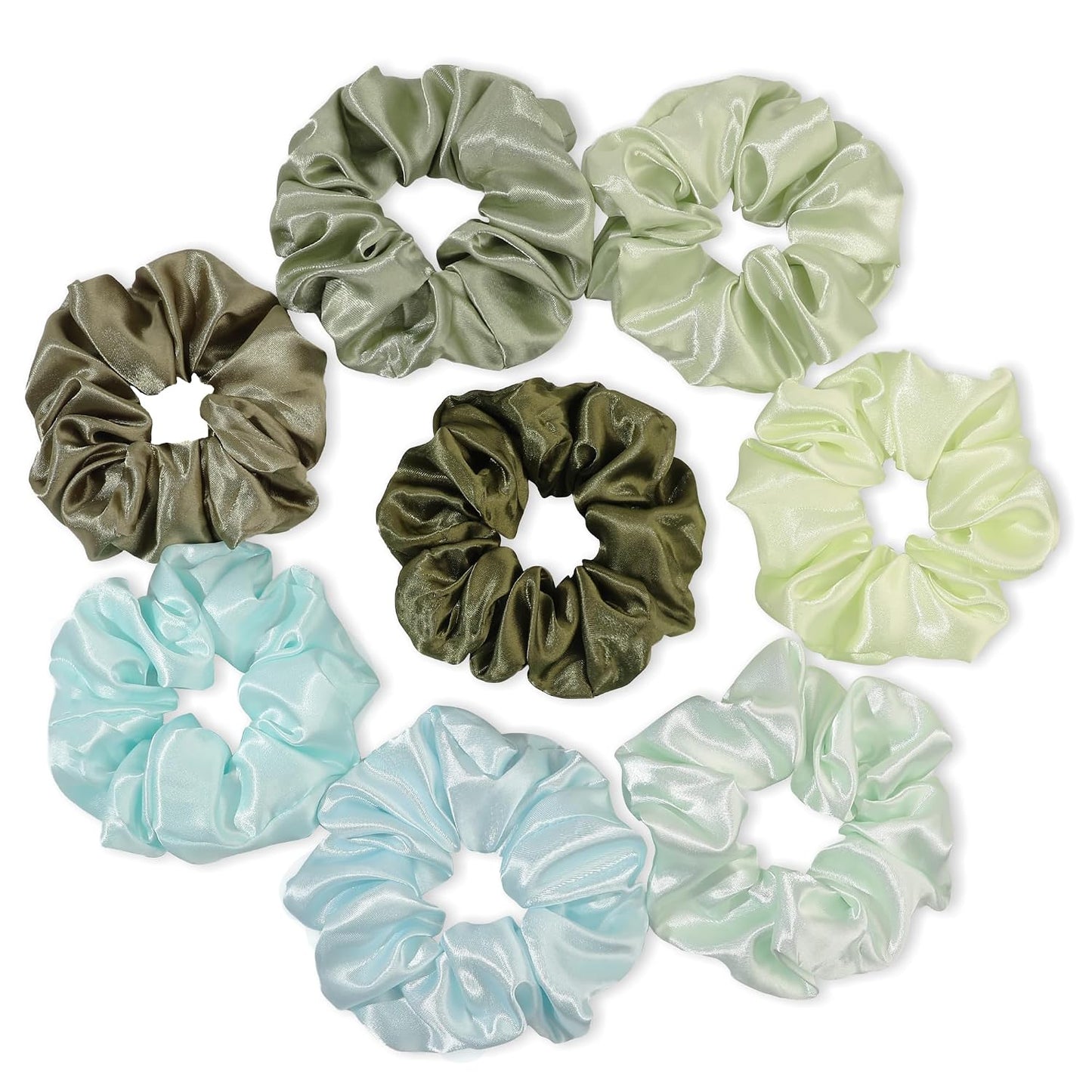 16 Pcs Scrunchies for Women - Black Satin Silk Scrunchies for Girls Hair Ties Elastics Bands Ponytail Holder Hair Accessories