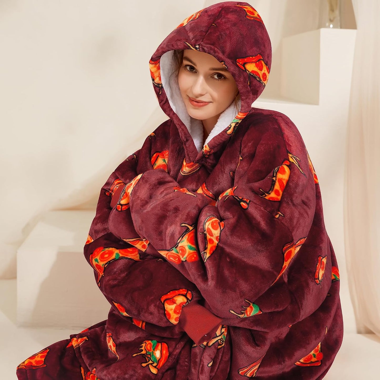 Narecte Cozy Oversized Blanket Hoodie Wearable Blanket Adults Soft Hooded Blanket Hoodie Birthday Gifts for Women Christmas - Colors A