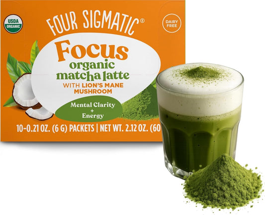 Four Sigmatic Mix Lions Mane Organic 10 Count , Matcha Latte, 2.12 Ounce