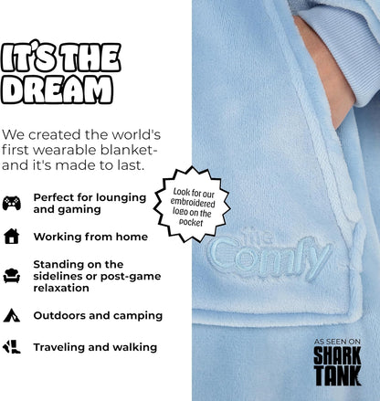 THE COMFY Dream | From Shark Tank | Patented | No Sherpa | Light Wearable Blanket Hoodie | Gift for Women & Men | One Size