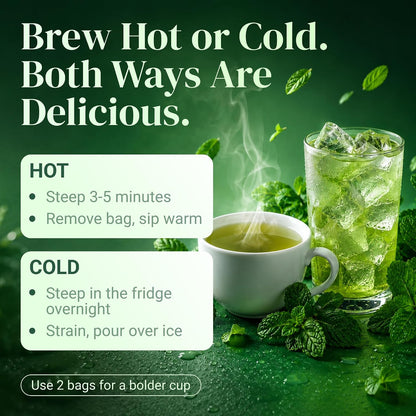 Spearmint Tea Bags - 50 Tea Bags - Pure Spearmint Leaves - Caffeine Free Herbal Tea - Natural Digestive Support & Breath Freshener - Non-GMO