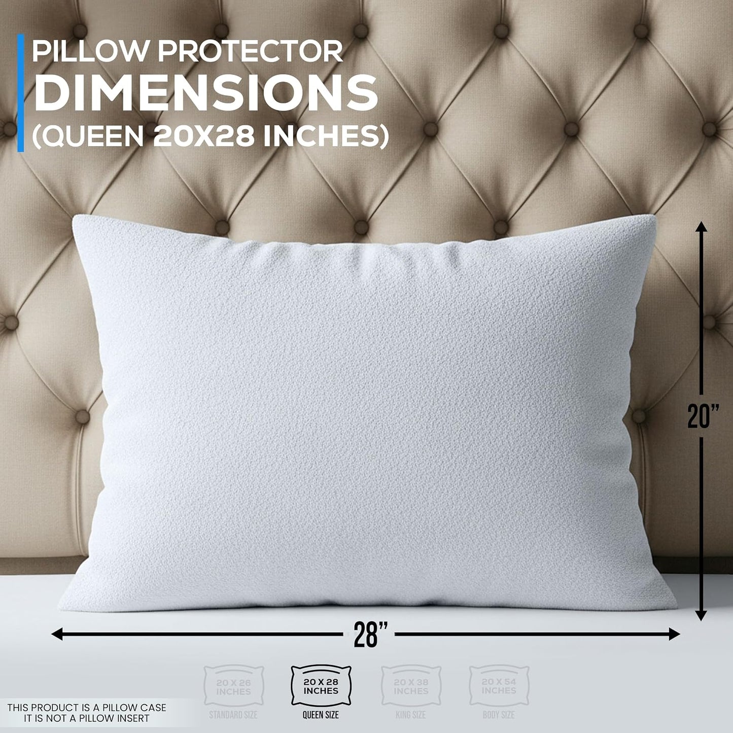 Utopia Bedding Set of 4 Waterproof Pillow Protectors with Zipper Standard Size, Terry Pillow Covers, Bed Bug and Dust Mite Proof Pillow Cases