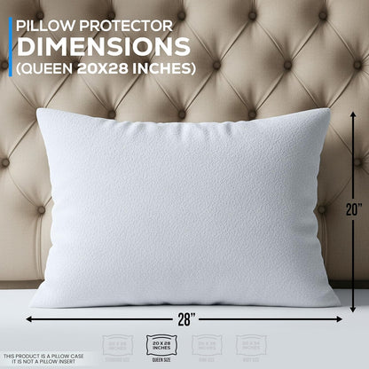 Utopia Bedding Set of 4 Waterproof Pillow Protectors with Zipper Standard Size, Terry Pillow Covers, Bed Bug and Dust Mite Proof Pillow Cases