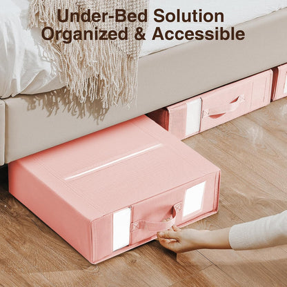 DIMJ Bed Sheet Organizers and Storage - Foldable Sheet Holder, Linen Closet Organizer Box for Sheets Set, Bedding, Blankets, Towel (King & Queen Size), Grey