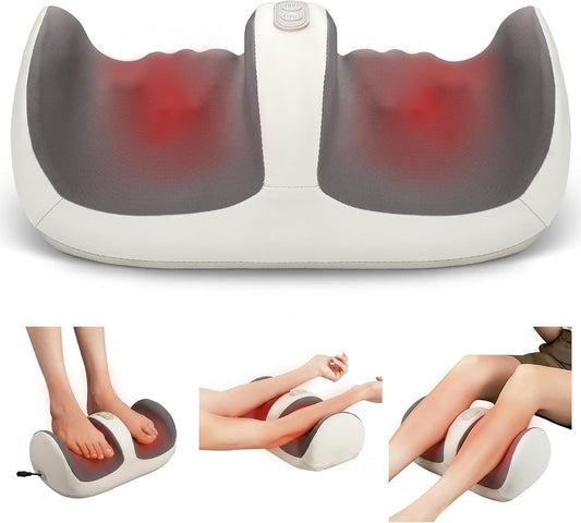 Nekteck Foot Massager with Heat & Foot Roller, Shiatsu Calf Leg Massager for Circulation and Neuropathy Pain Relief for Feet Care Home Office Gadgets Relaxing Massage Tools Gifts for Women Men Mom Dad