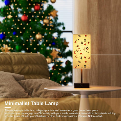 Table Lamp for Bedroom, 3 Way Dimmable Touch Bedside Lamp, Small Lamp with 2 USB C+A Charging Ports, Black Nightstand Lamps for End Table, Living Room, Desk, Bulb Included