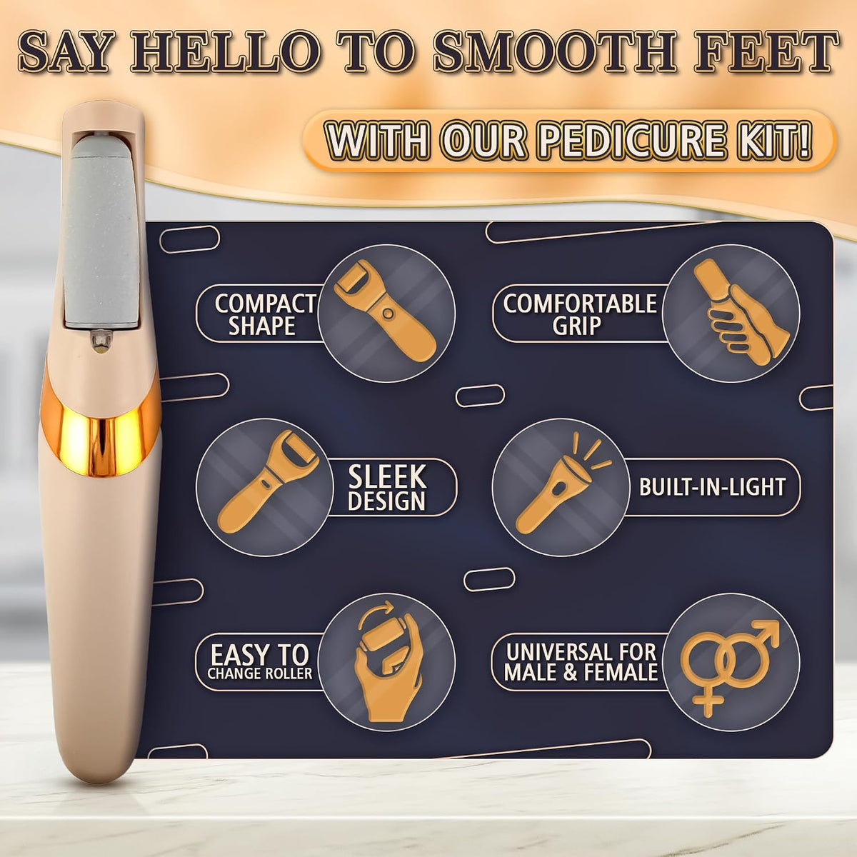 Battery Operated Foot Callus Remover for Dead Skin, Exfoliating Tool