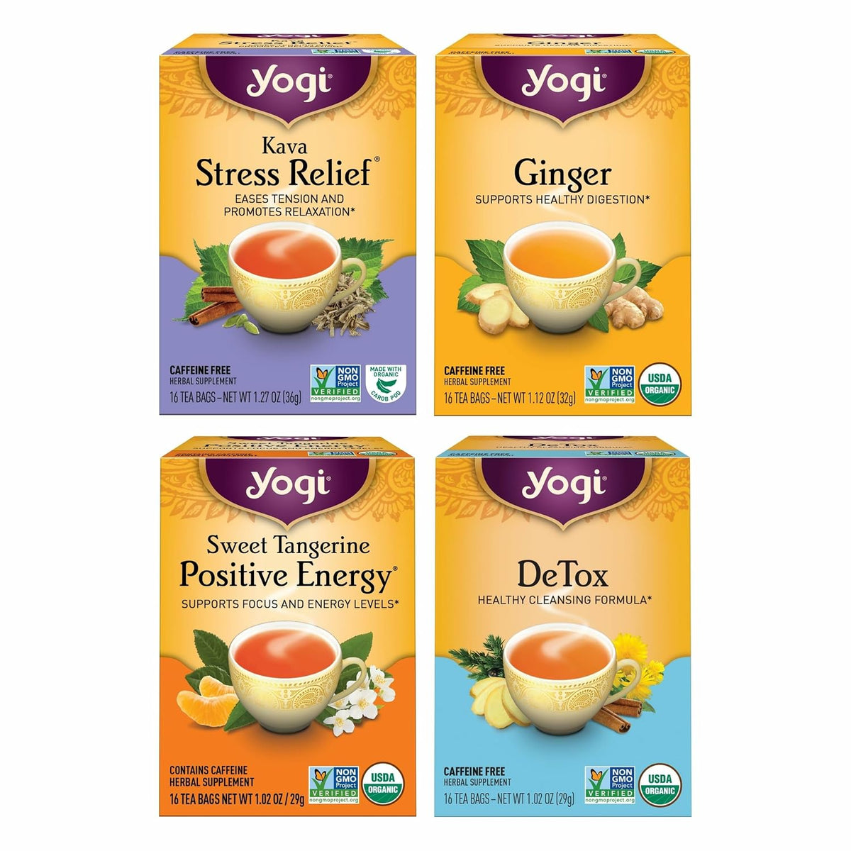 Yogi Well-Being Variety Pack, 16 Tea Bags (4 Pack)