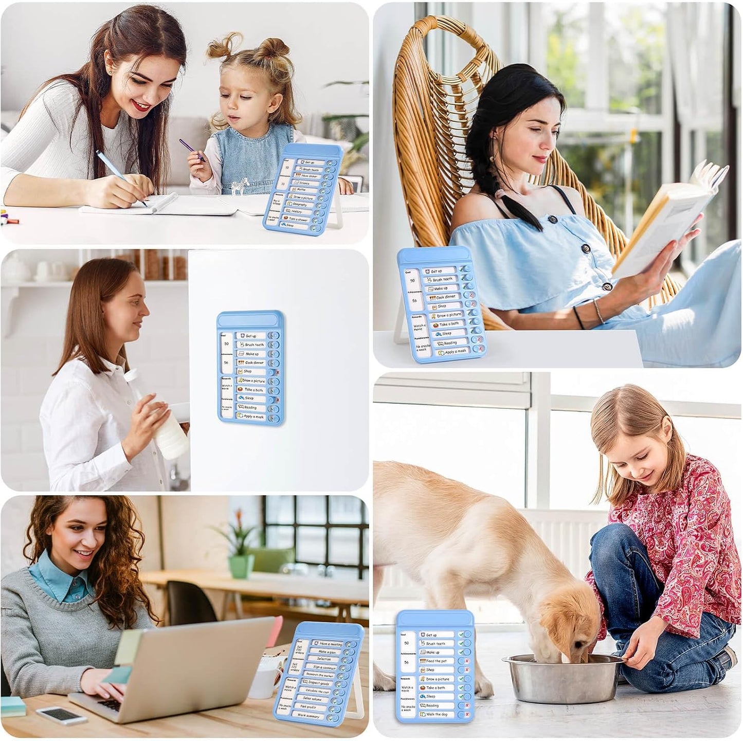 Audab Dry Erase Chore Chart for Kids, Magnetic Whiteboard Checklist Board, Chore Checklist Slider to Do List Board, Daily Routine Chart Schedule Board Task Tracker for Home Refrigerator, Wall, Desk