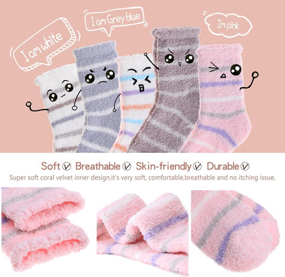 EBMORE Womens Fuzzy Socks Slipper Fluffy Cozy Comfy Cabin Plush Warm Winter Sleep Home Soft Socks