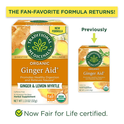 Traditional Medicinals Organic Ginger Aid, 16 Tea Bags