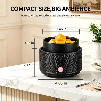 Ceramic Wax Melt Warmer, Fragrance Wax Warmer 4-in-1 Electric Candle Wax Melter and Wax Cubes for Home Office Bedroom Aromatherapy Essential Oil Burner is Birthday Gifts for Women Mom Girl(Dark Brown)