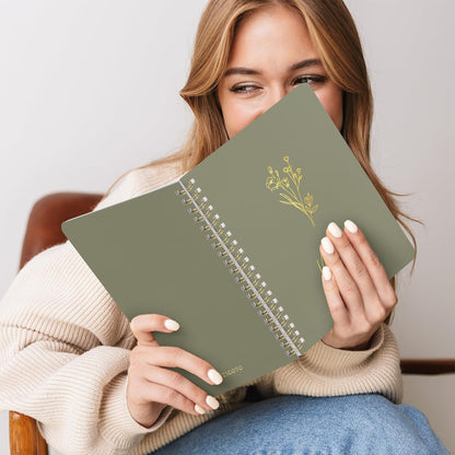 ZICOTO Aesthetic Spiral Notebook Set of 3 For Women - Cute College Ruled 8x6 Journal/Notebook with Large Pockets And Lined Pages - Perfect Supplies to Stay Organized at Work or School