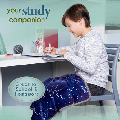 Florensi Weighted Lap Pad – 5 lb, 20 x 23 in, Blue Constellations – Portable Weighted Comfort Blanket – Soft Sensory Lap Throw – Machine Washable Travel & Home Relaxation Blanket