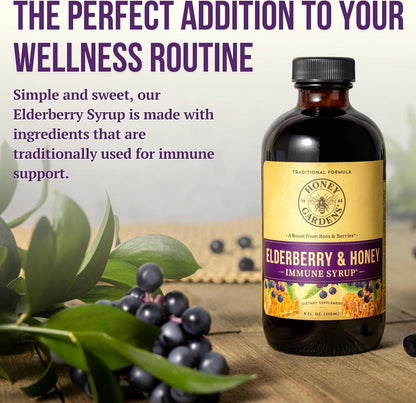 Honey Gardens Elderberry & Honey Immune Syrup, 8 fl oz