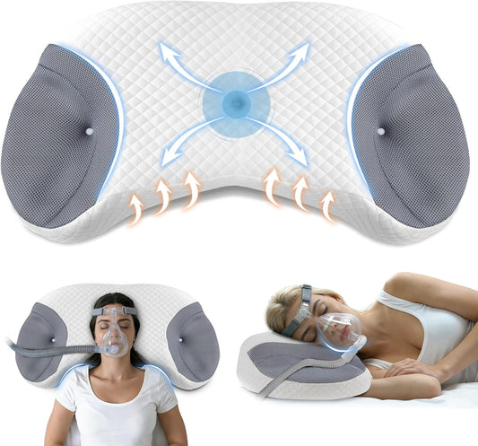 Contour Memory Foam CPAP Pillow for Side & Back Sleepers, Grey