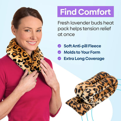 SunnyBay Microwavable Heating Pad for Neck and Shoulder, Heated Neck Wrap, Microwave Heat Pad, Weighted Beanbag Moist Hot or Cold Compress, 2.2 lbs, 26x4 Inches, Navy Blue
