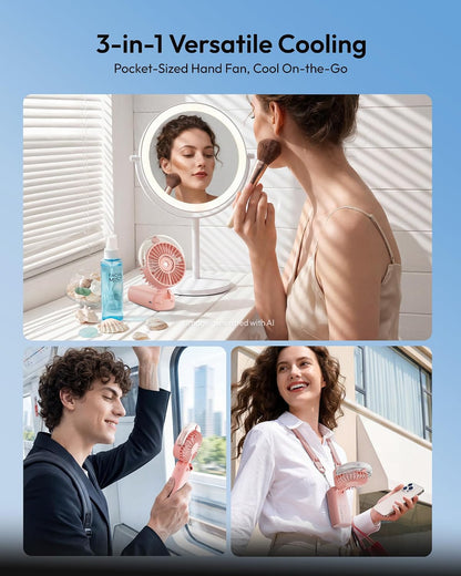 Gaiatop Portable Misting Fan, Rechargeable Handheld Fan with Water Spray