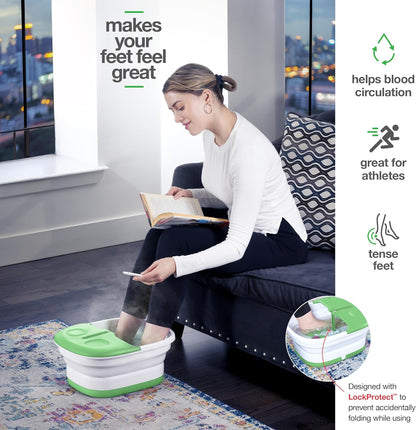 Medical king Foot Spa with Heat and Massage and Jets Includes A Remote Control A Pumice Stone Collapsible Massager with Bubbles and Vibration