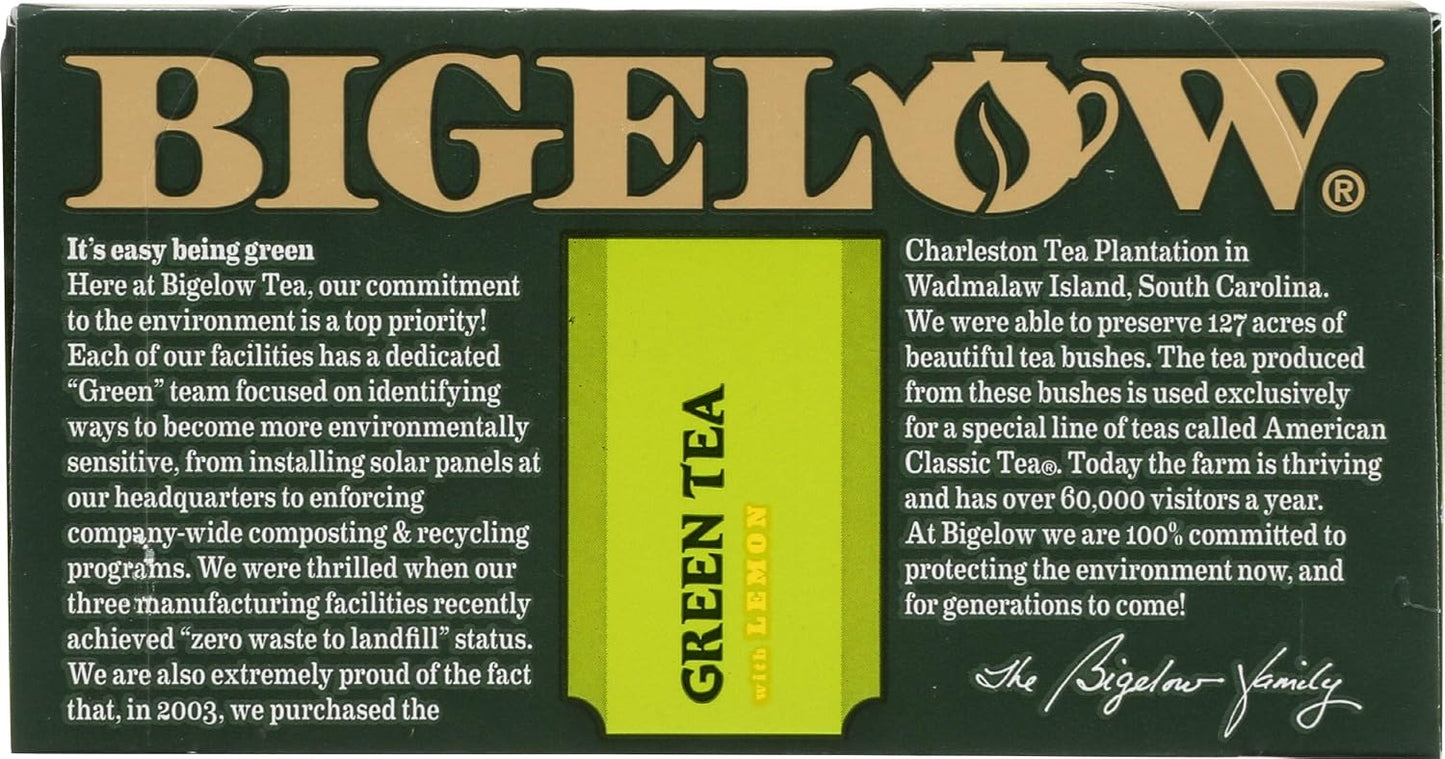 Bigelow Tea Green Tea with Mint, Caffeinated Tea with Green Tea and Peppermint, 20 Count (Pack of 6), 120 Total Tea Bags