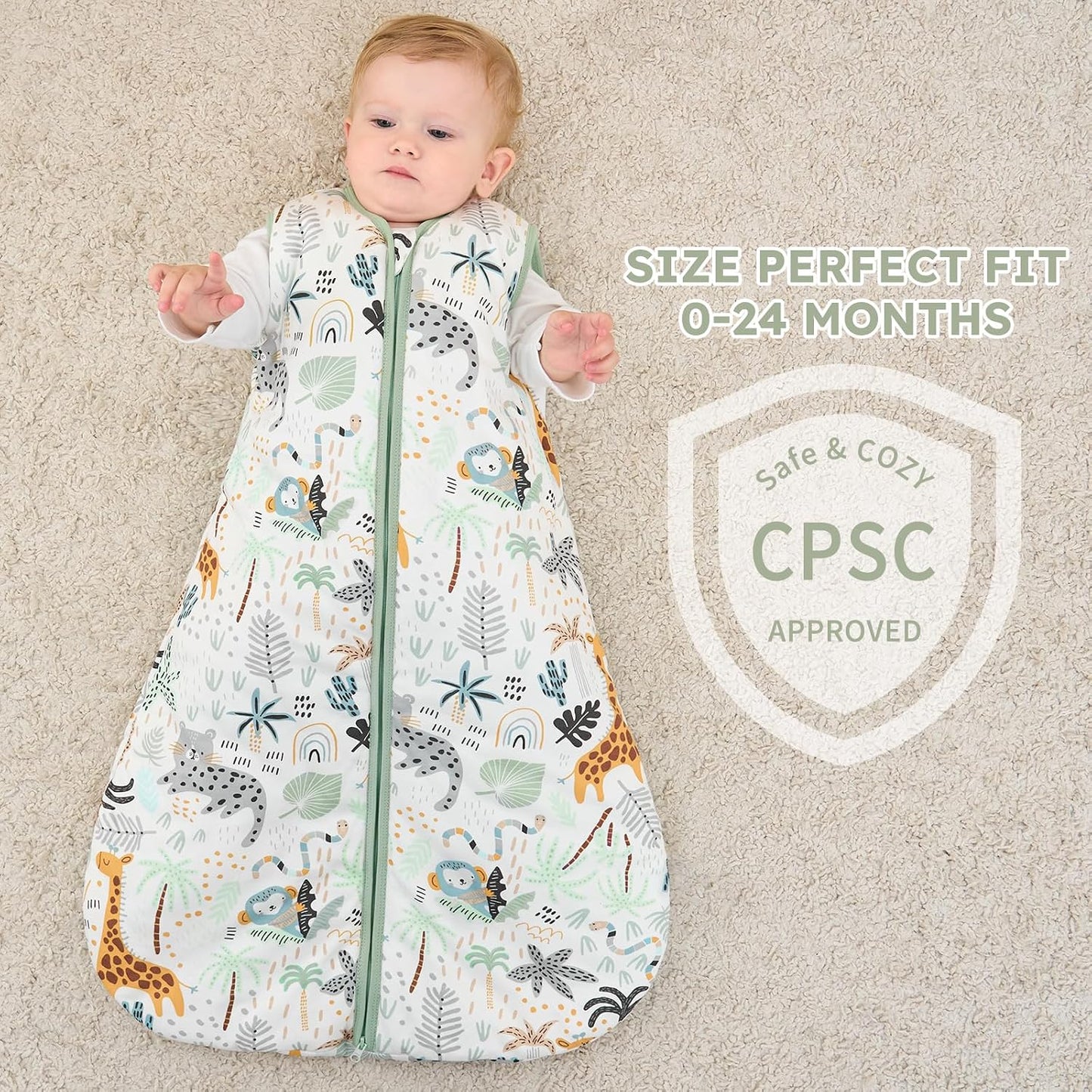 Yoofoss Baby Sleep Sack Baby Wearable Blanket 100% Cotton 2-Way Zipper Toddler Sleeping Sack