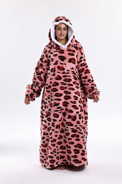 Capecage Blanket Hoodie, Long Hooded Blanket Sweatshirt as Birthday Gifts for Women Men, Long Wearable Blanket for Women Men.
