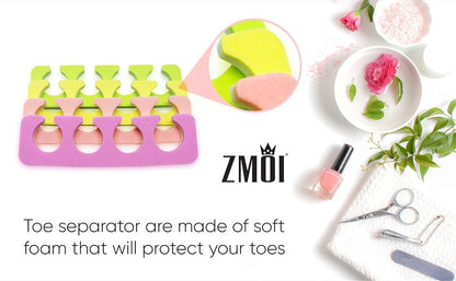 120 PCS Premium Pedicure Toe Separators - Soft & Durable Bulk Salon Pedicure Accessories - 4 Colors