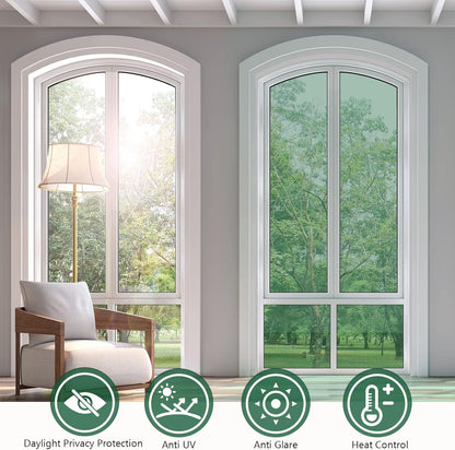 KESPEN Total Blackout Window Film Privacy Static Cling 100% Light Blocking Room Darkening Window Cover Heat Control Anti-UV Glass Sticker Window Tint for Home with Grid Line, 17.5 Inch X 6.5 Feet
