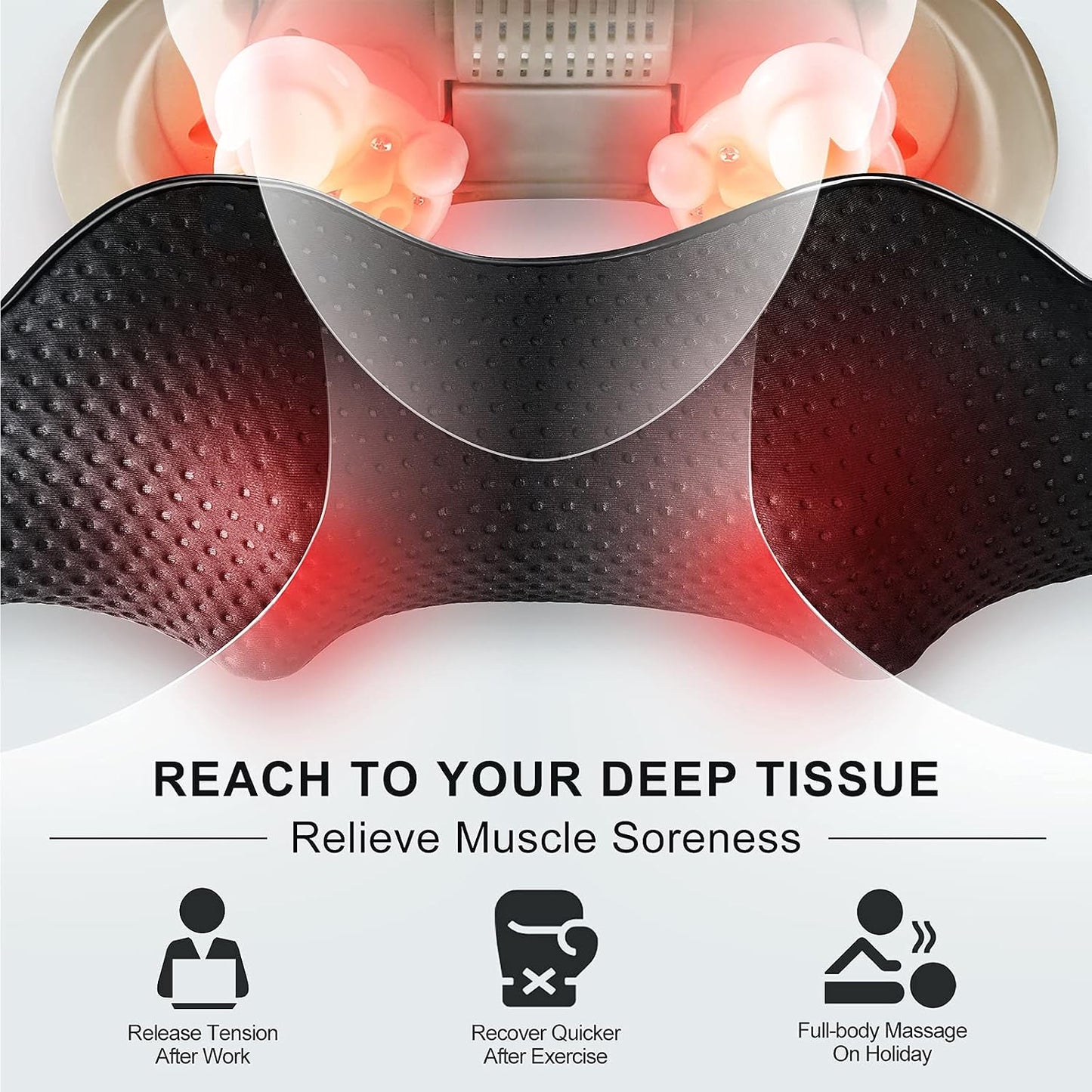 Shiatsu Neck Back and Shoulder Massager with Heat for Pain Relief Deep Tissue, Christmas Women Men Gifts for Mom Dad, Wife Husband, Him Her, Fathers Day, Mothers Day, Birthdays Gift (NOT Cordless)