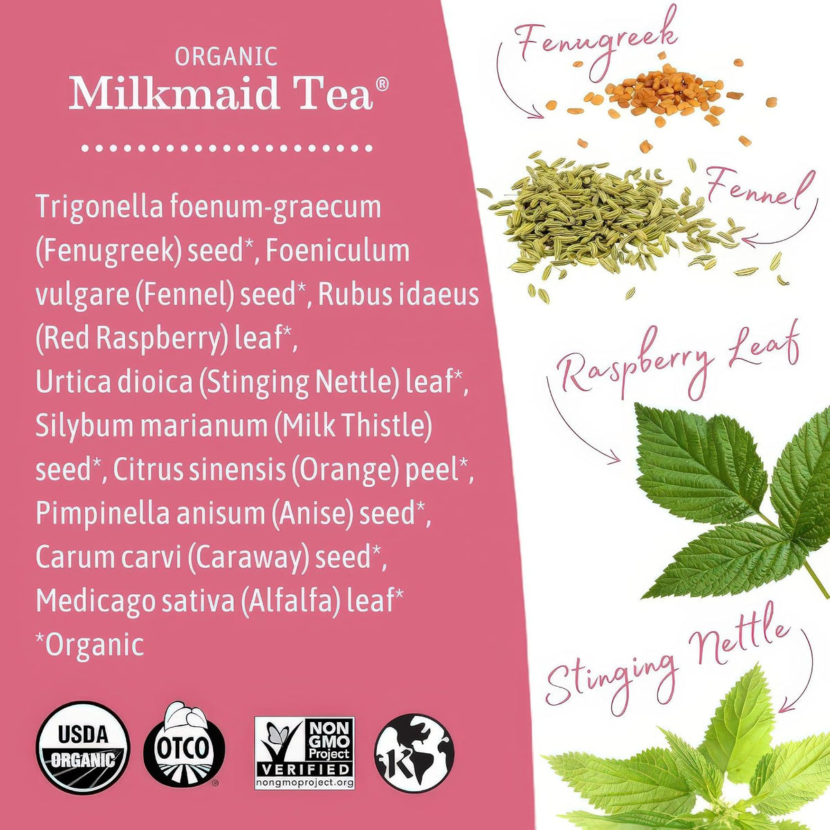 Earth Mama - Organic Milkmaid Tea, Lactation Support - 32 Teabags