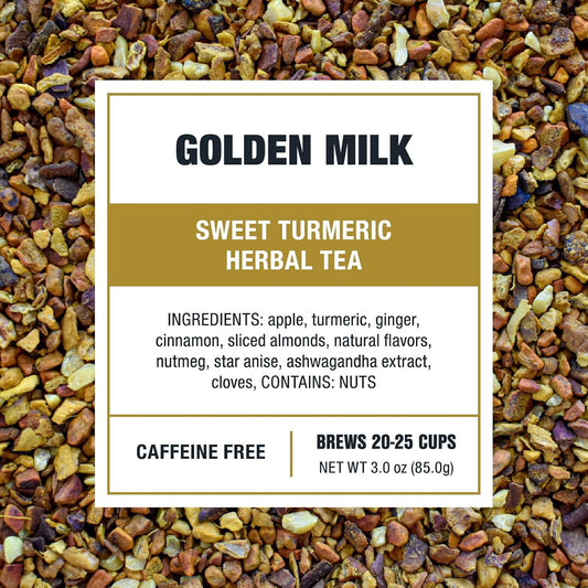 Tiesta Tea - Golden Milk, Loose Leaf, Sweet Turmeric Herbal Tea Blend, 3oz
