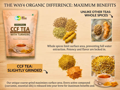 CCF Tea (Cumin, Coriander, Fennel) with Turmeric - Supports Natural Detoxification 8 Ounces (Pack of 1)
