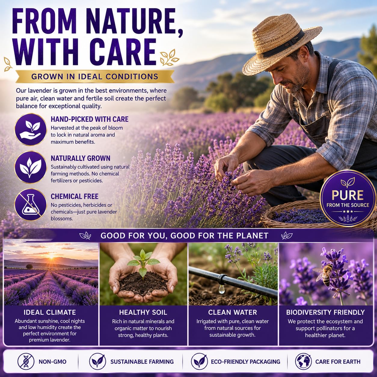 WOTIHA 60 Count Premium Chamomile Lavender Tea Bags - 100% Pure Flowers, Soothing Aroma, Supports Relaxation & Better Sleep, Caffeine-Free, Additive-Free, Sugar-Free, Vegan.Non-GMO