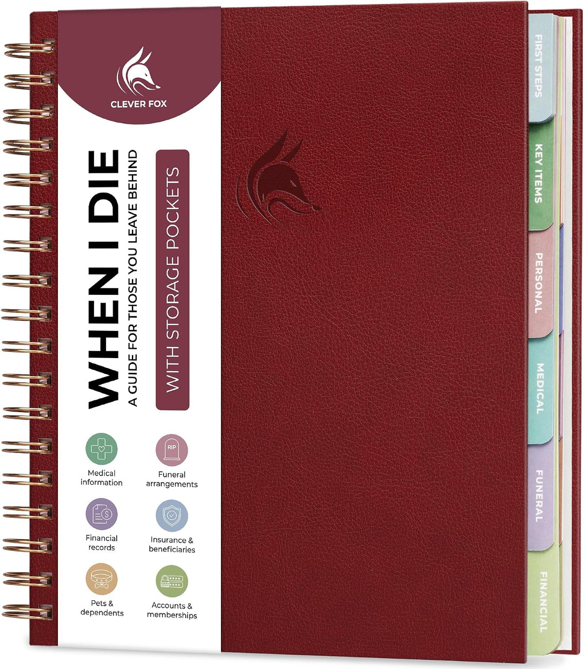 Clever Fox When I Die Organizer Binder Planner, Folders, 8.5x9.5 Smoke Blue