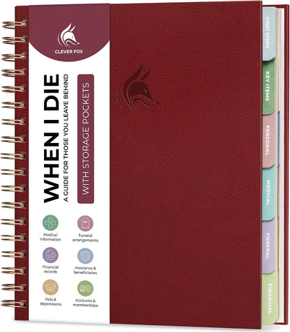 Clever Fox When I Die Organizer Binder Planner, Folders, 8.5x9.5 Smoke Blue