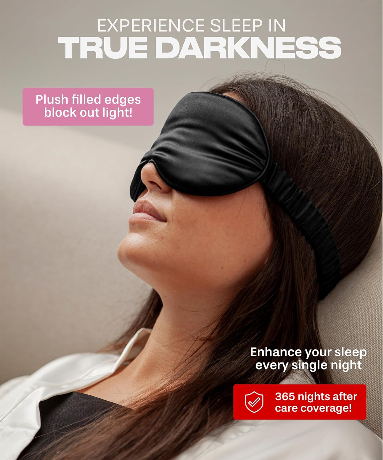 SUNDAYSILKS™ | Adjustable Silk Sleep Mask for Side Sleeper | Cloud-Like Comfort, Weighted for Deep Sleep | Soft Sleep Face Mask for Women & Men, Full Blackout, Cooling Silk Eye Mask for Sleeping