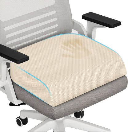 TranquilRelax Large Seat Cushion, Memory Foam Cushion for Long Sitting Hours on Office Chair, Car Seat, Non-Slip Chair Pad for Sciatica, Coccyx, Tailbone Pain Relief & Post-Surgery Recovery (Black)
