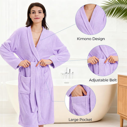 PJGGZ Towel Robe for Women – Soft Absorbent Kimono Bathrobe, Quick-Dry Spa Shower & Hotel Use