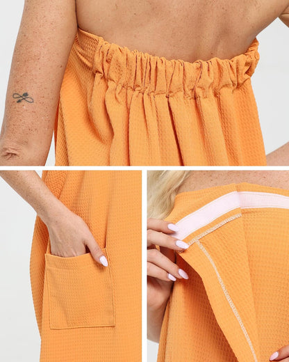 Xeoxarel Bath Towel Robe for Women, Lightweight Soft Towel Wraps, Comfortable Bathrobe, Perfect for Spa, Sauna, and Pool