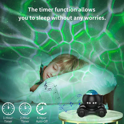 ENOKIK Galaxy Projector, Star Aurora Projector Built-in Bluetooth Speaker, Night Light for Kids Adults, White Noise Light for Home Decor/Relaxation/Party/Music/Gift (Black)