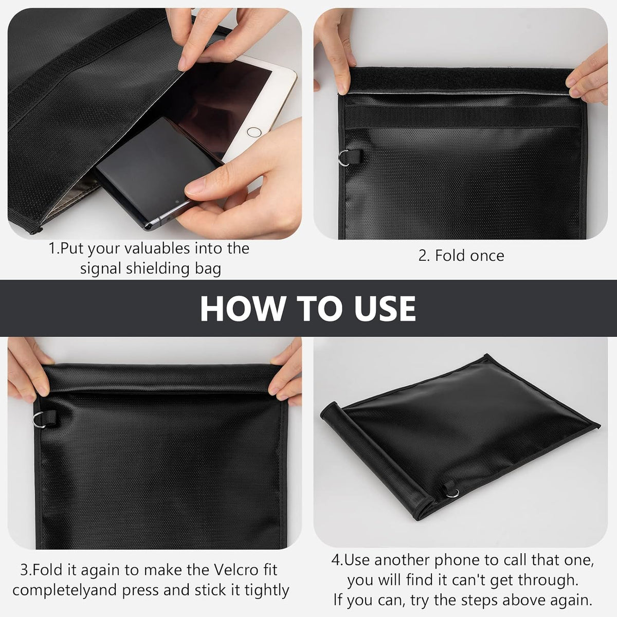 2 Pack Military Grade Faraday Bags for Smartphones