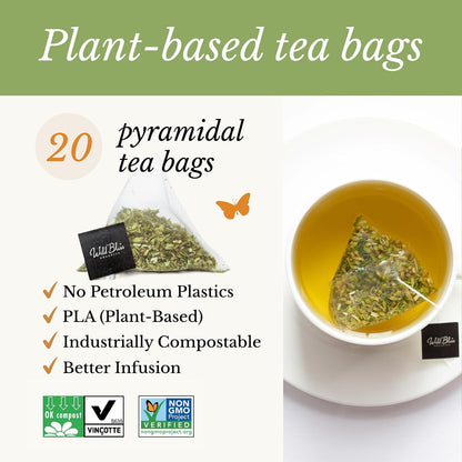 Wild Bliss Organic Wild Yarrow Flower Herbal Tea, 25 Tea Bags
