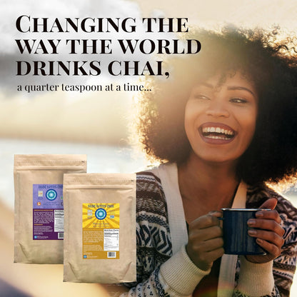 Blue Lotus Chai - Rooibos Flavor Masala Chai - Makes 65 Cups - 2 Ounce Masala Spiced Chai Powder with Organic Spices - Instant Indian Tea No Steeping - No Gluten
