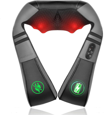 Medcursor Neck Massager with Heat - Deep Tissue Pain Relief, Rechargeable Shiatsu Neck and Shoulder Massager, Ideal Choice for Men, Women, Mom & Dad