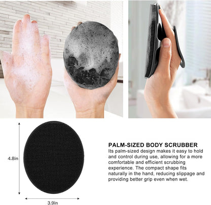 INNERNEED Soft Silicone Body Cleansing Brush Shower Scrubber, Gentle Exfoliating and Massage for All Kinds of Skin (Dark Green)